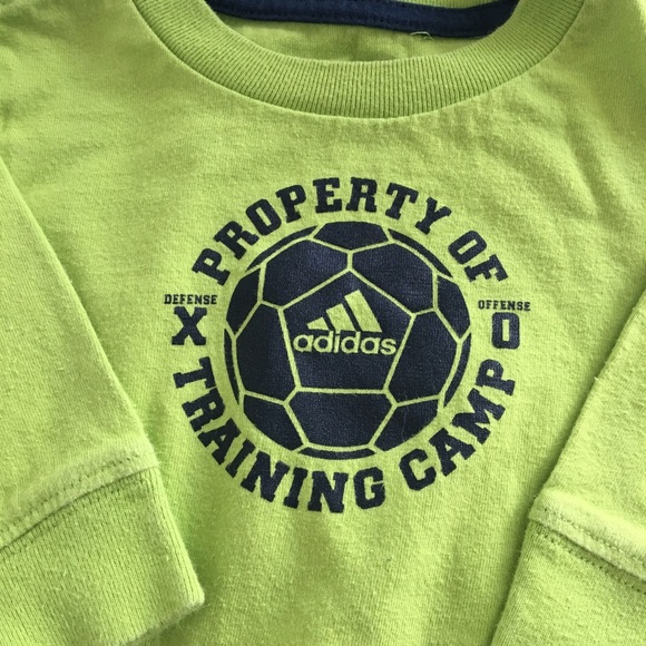 Lime Green Adidas Soccer Long Sleeve Shirt - Picture 2 of 4